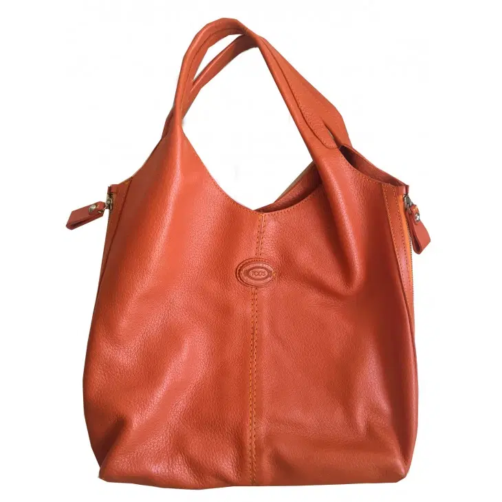 TOD'S Orange Leather Tote
