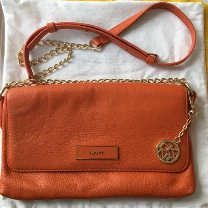 orange leather crossbody bag