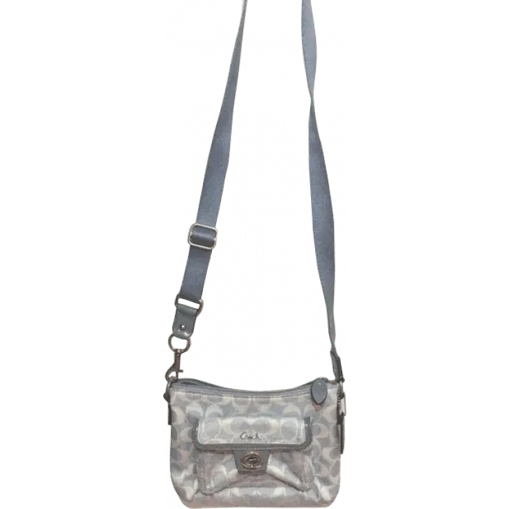 Coach Light Blue Monogram Canvas Messenger Bag