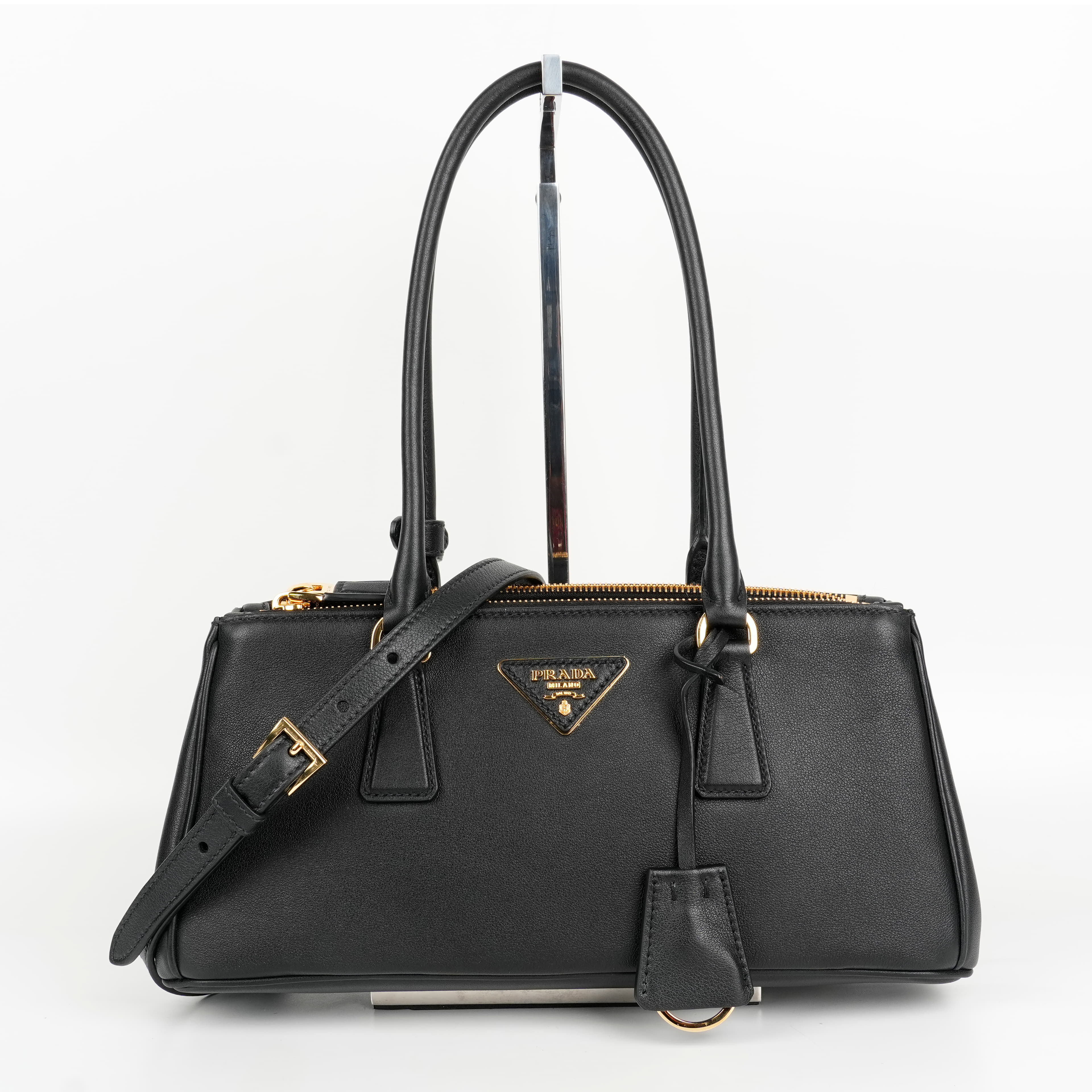 Prada Women's Black Galleria Structured Tote Bag