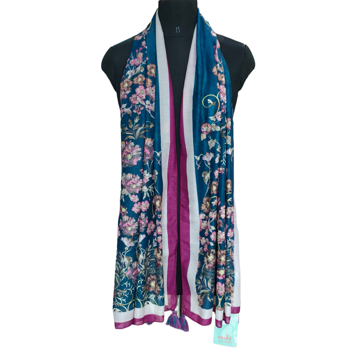Aarke By Ritu Kumar Printed Blue Stole