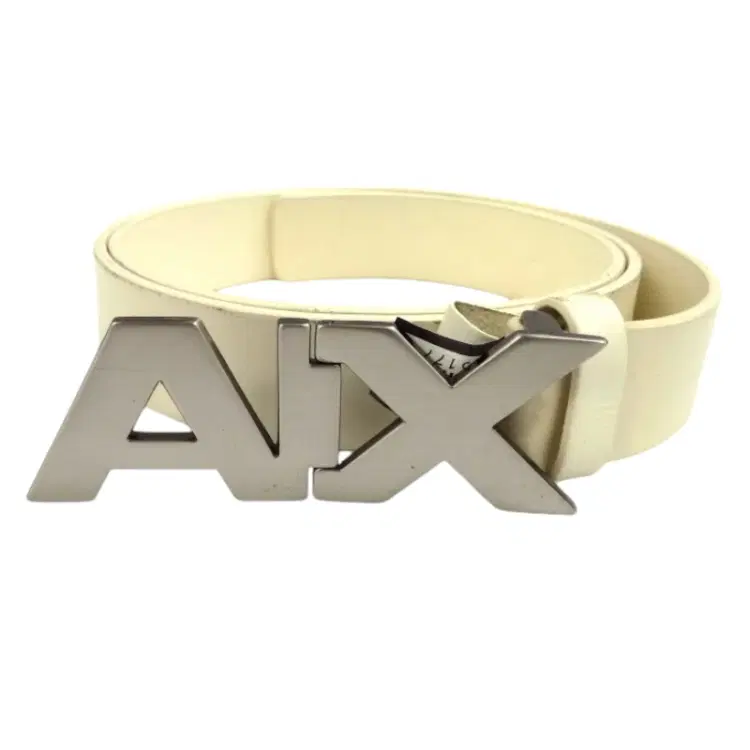 Armani Exchange White Hinge Belt-Hover-Image
