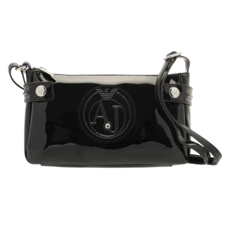 Armani Jeans Black Patent Faux Leather Crossbody-Hover-Image