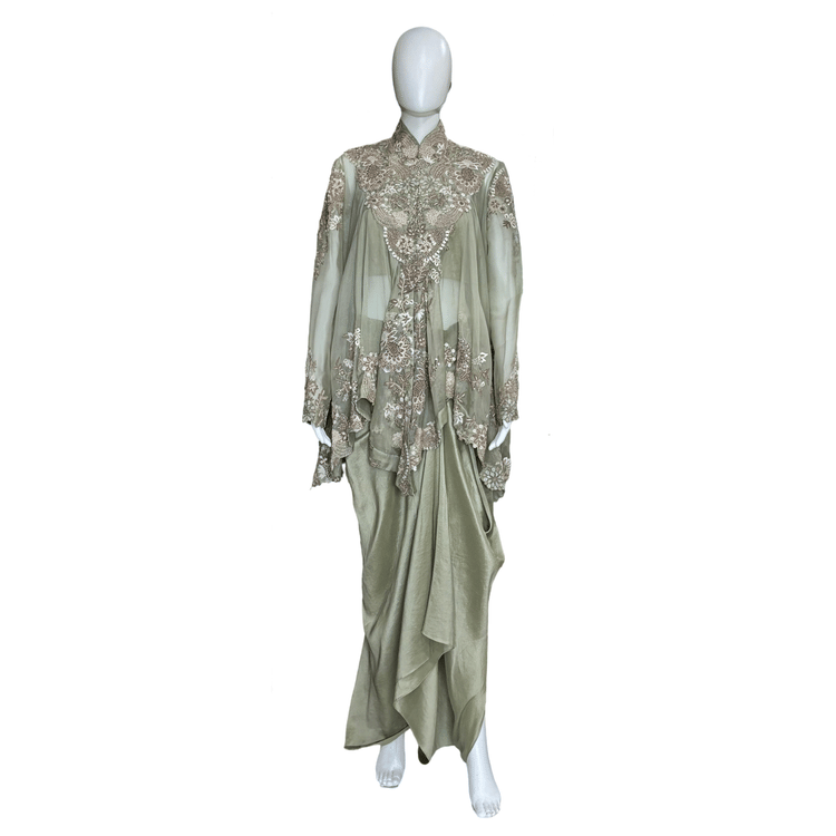 Anamika Khanna Short Kurta With A Draped Skirt-Hover-Image