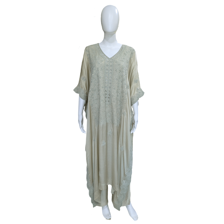 Anamika Khanna Silk Kaftan Set-Hover-Image