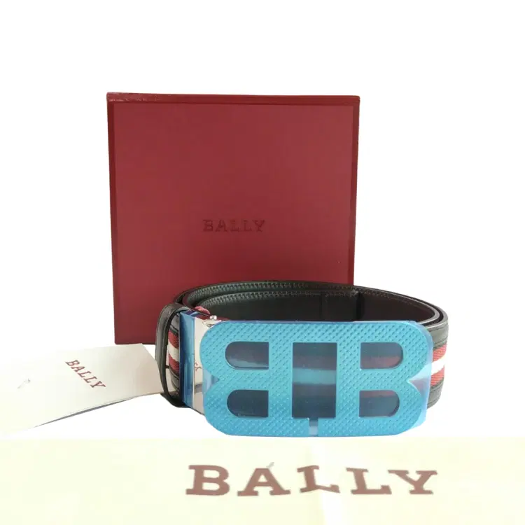 Bally B-Mirror Brown Fabric & Leather Mens Belt-Hover-Image