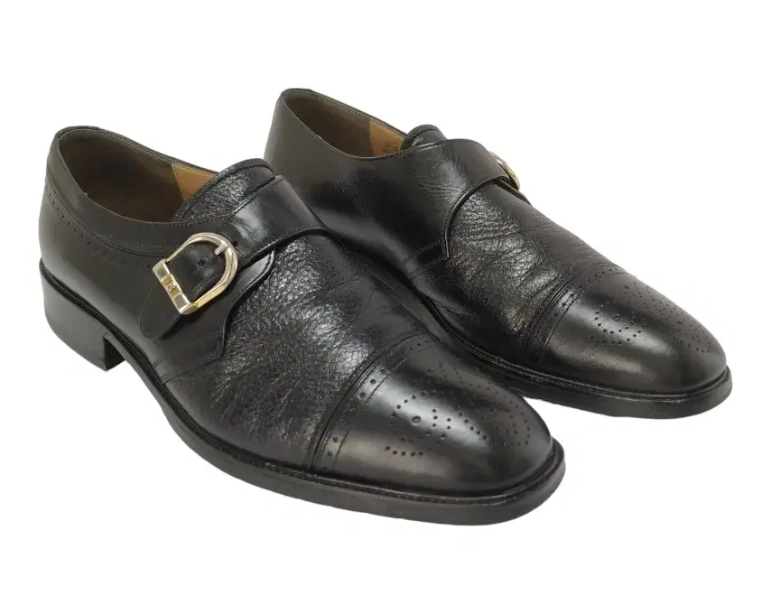 Bally Black Leather Monk Strap Shoes