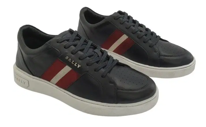 Bally Mooy Navy Blue Leather Sneakers