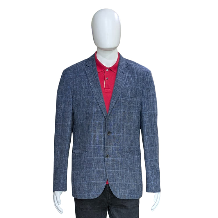 Boss Grey Woolen Blazer-Hover-Image
