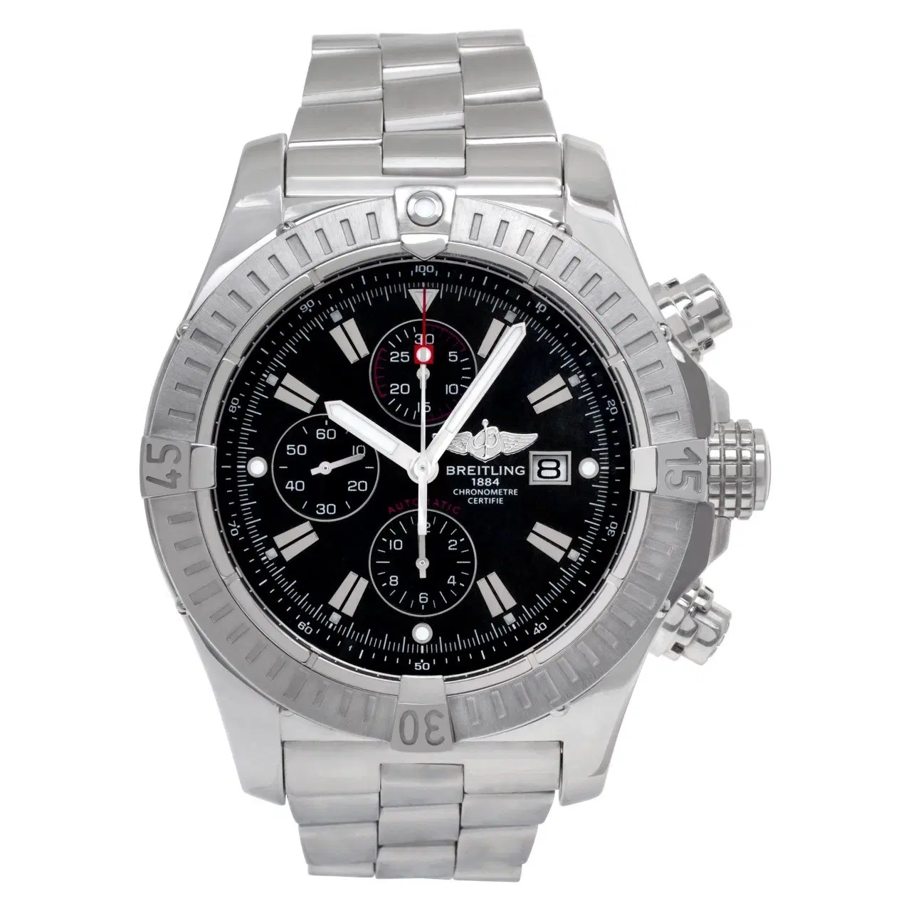 Breitling Super Avenger 48MM A13370 Steel Black Dial Automatic