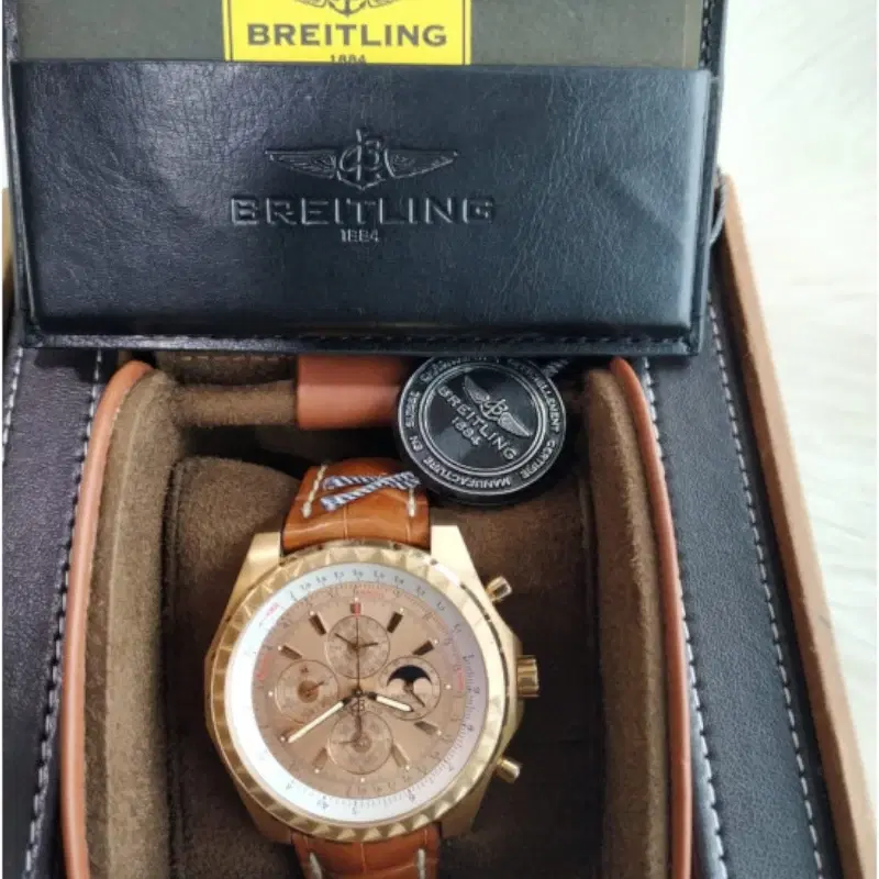 Breitling 18K Pink Gold Limited Edition Automatic Perpetual Calendar Chronograph Watch
