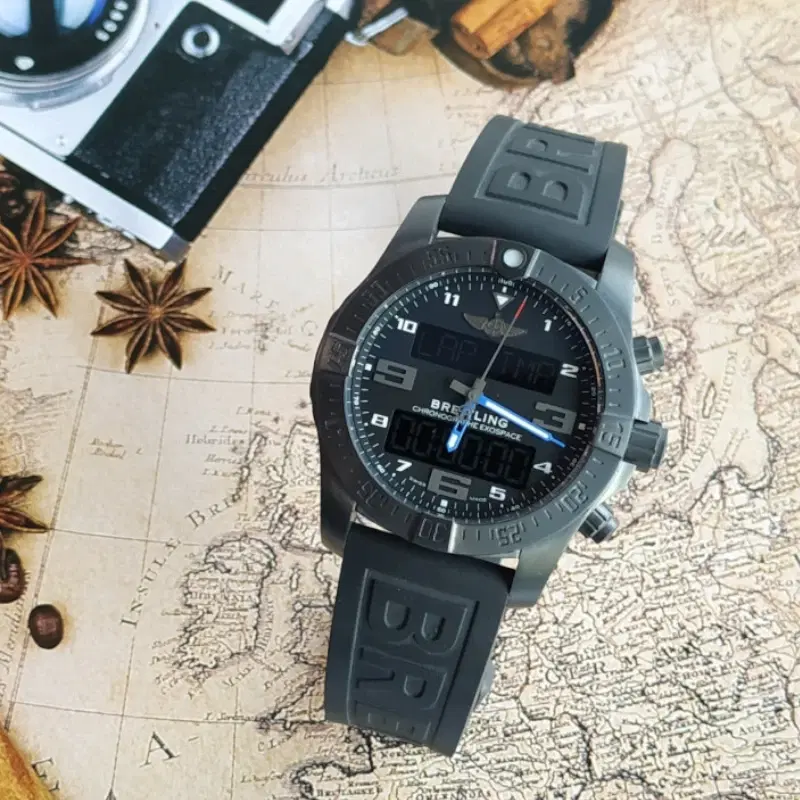 Breitling Exospace B55 Chronograph Titanium on Black Rubber Strap Complete Set