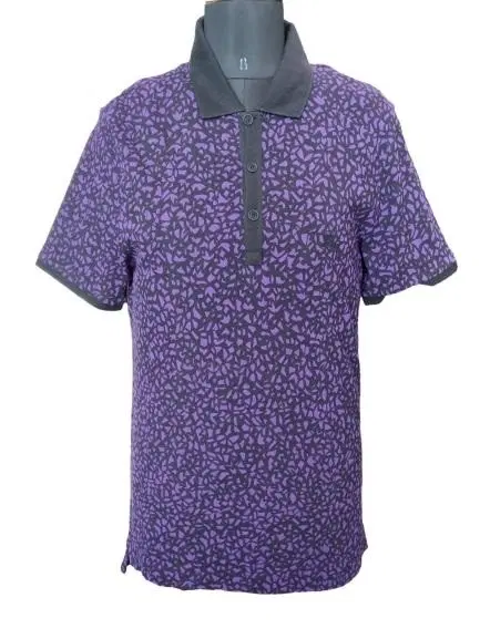 Burberry Pattern Purple Polo Shirt-Hover-Image