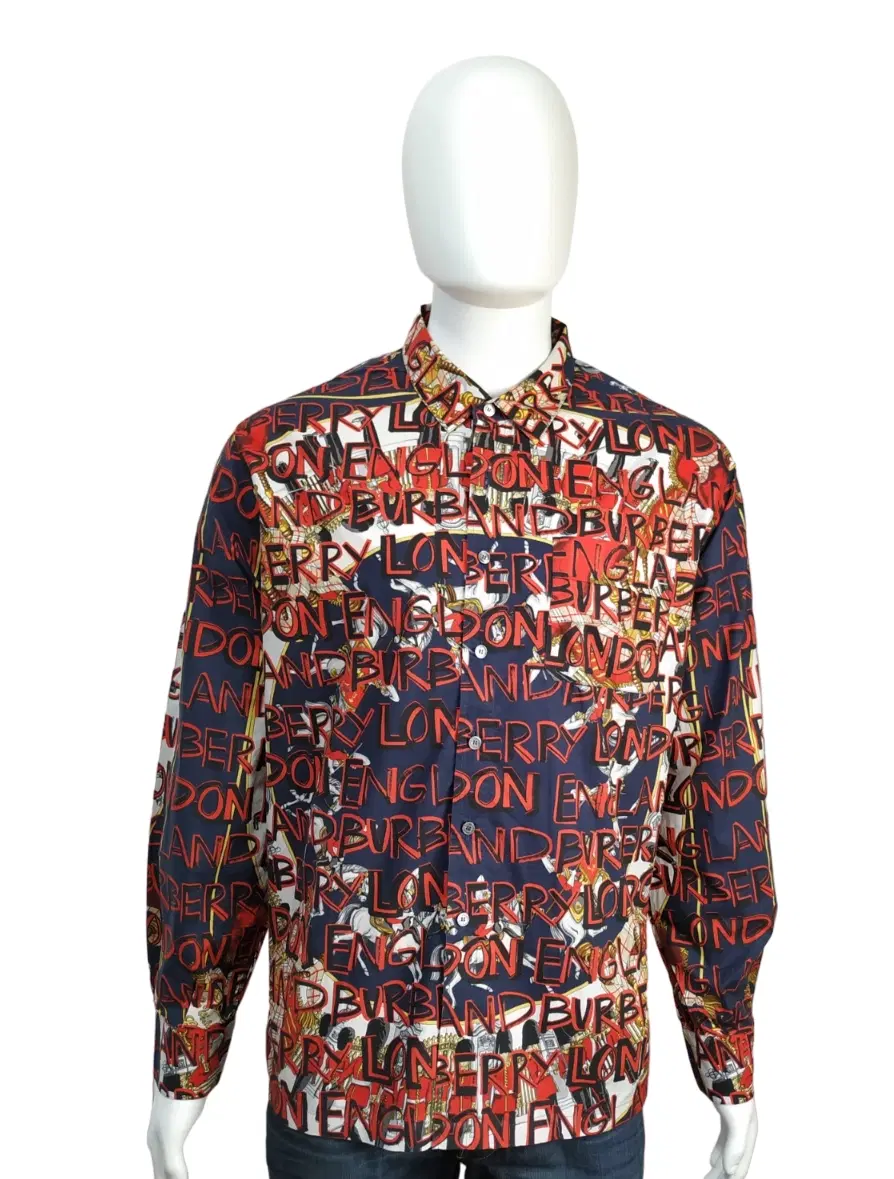 Burberry Casson London Icon and Graffiti Print Red Shirt