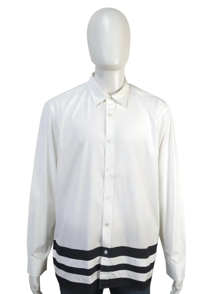 Burberry White and Black Stripe Shirt