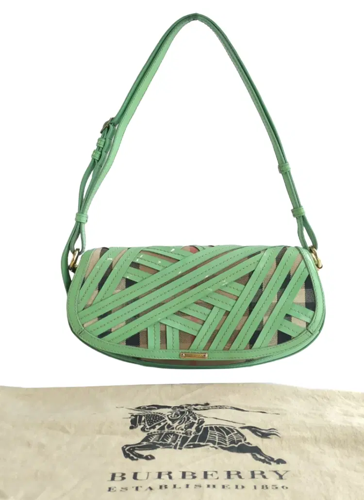 Burberry Patent Leather and House Check Canvas Lilford Shoulder Bag-Hover-Image
