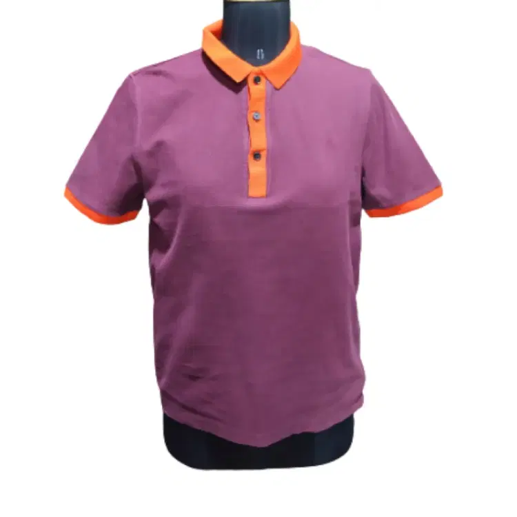 Burberry Burgundy Marlowe Polo Tshirt-Hover-Image