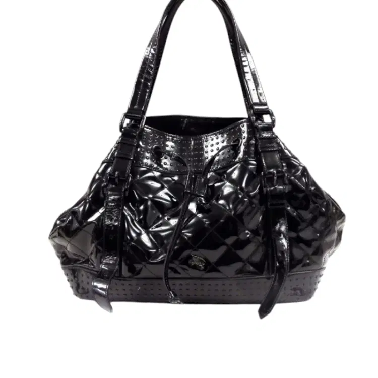 BURBERRY Black Quilted Patent Leather-Hover-Image