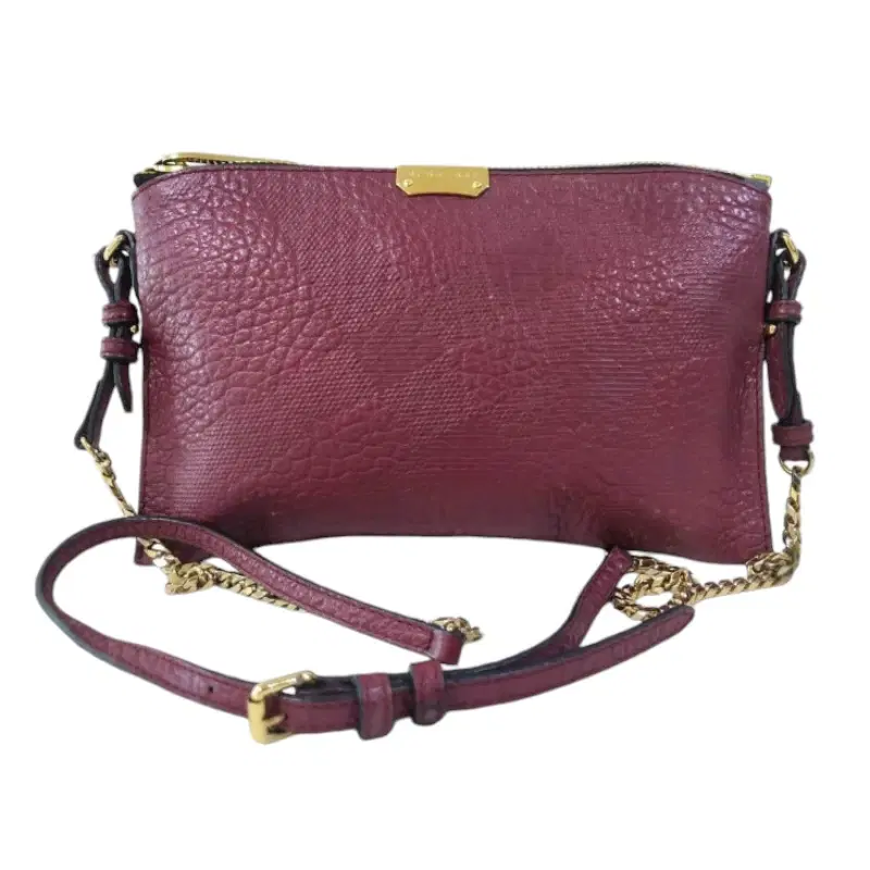 Burberry Berry Grain Check Embossed Leather Peyton Crossbody Bag