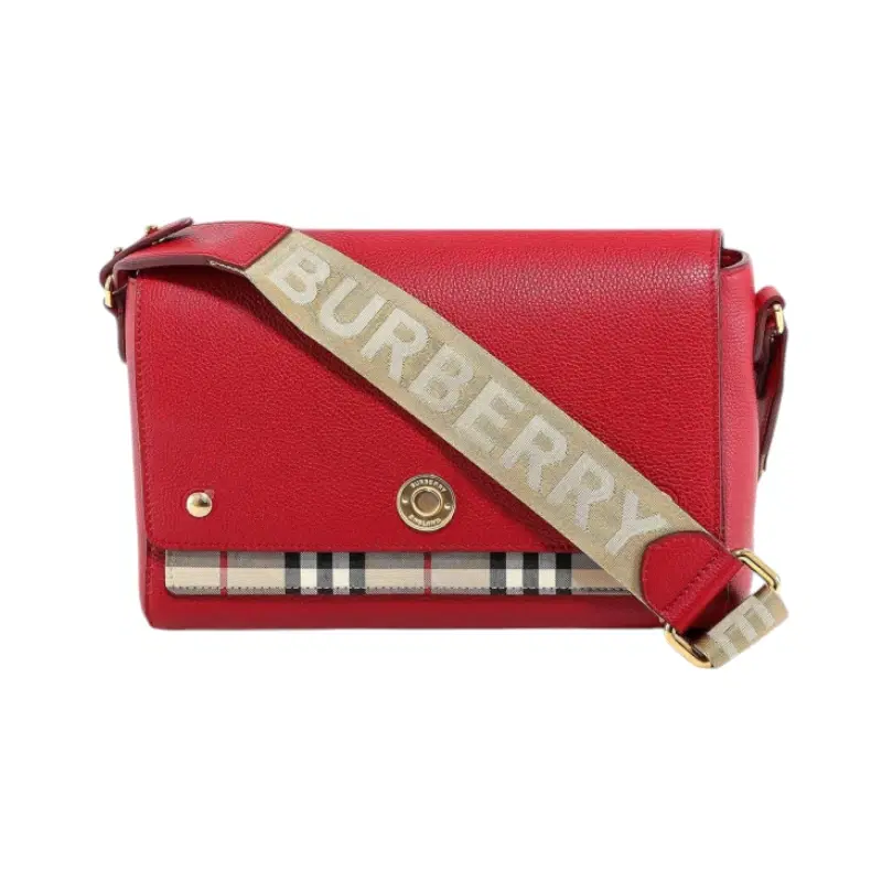 Burberry Leather and Vintage Check Note Crossbody Bag