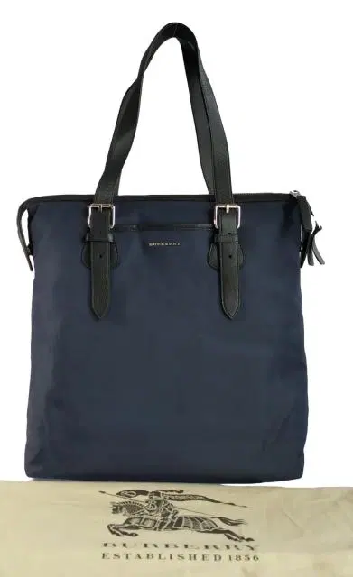 Burberry Trenton Trimmed Canvas and Leather Tote