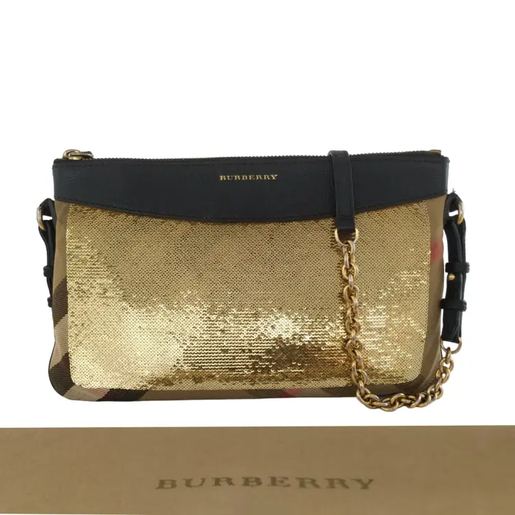 Burberry Peyton House Check Sequin Bridle Crossbody-Hover-Image