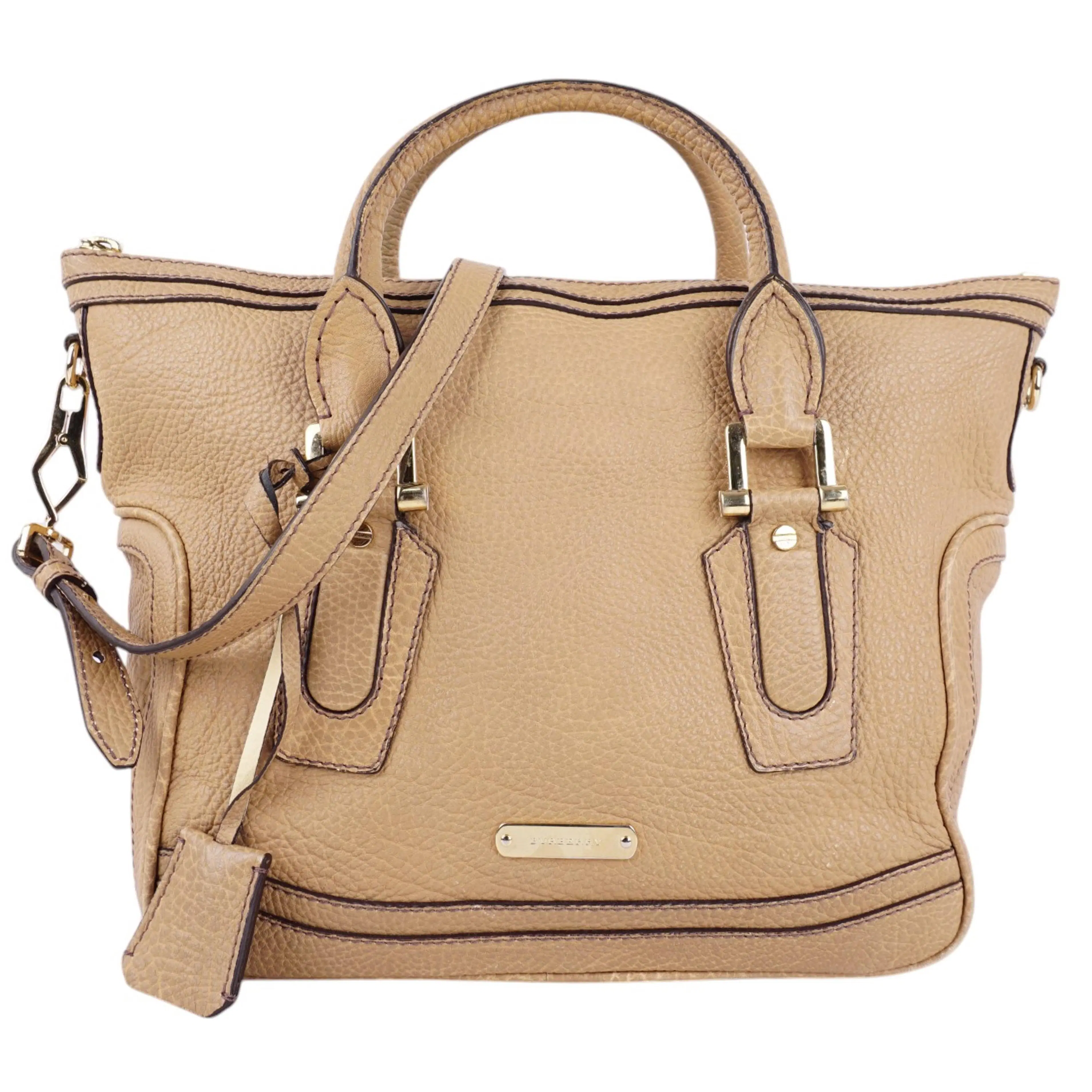 Burberry Beige Leather Satchel Bag