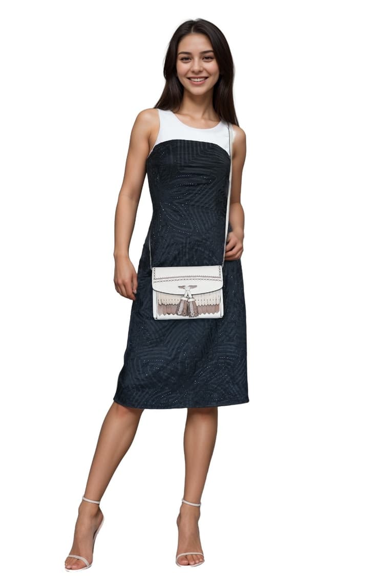 Burberry Grainy Calfskin Broguing Tassel Fringe Small Macken Crossbody Bag Beige-Hover-Image