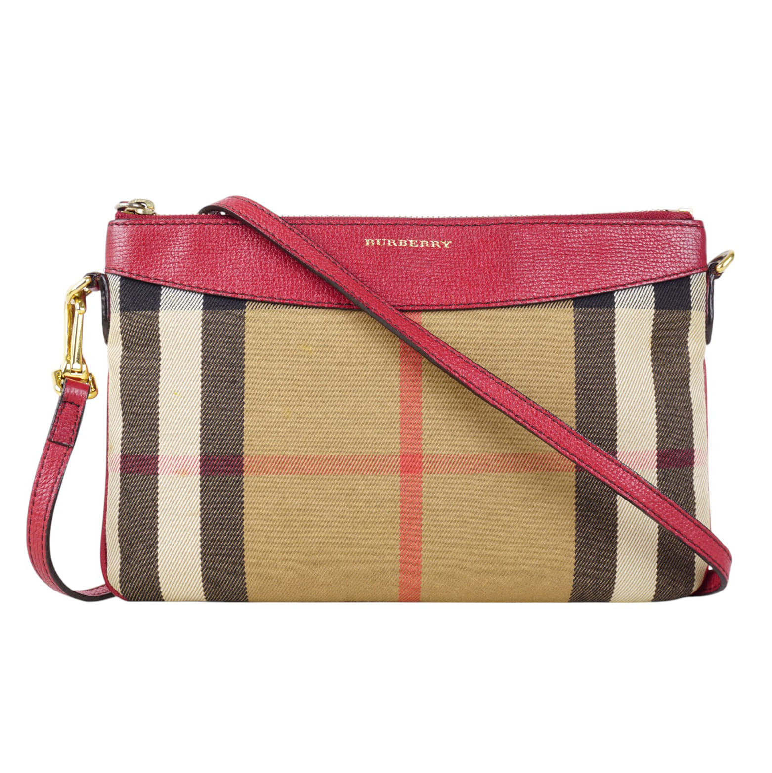 Burberry Peyton House Check Canvas Crossbody Bag Shoulder Bag