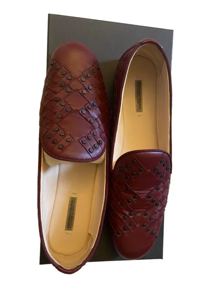 Bottega Veneta Intrecciato Studded Leather Loafers-Hover-Image