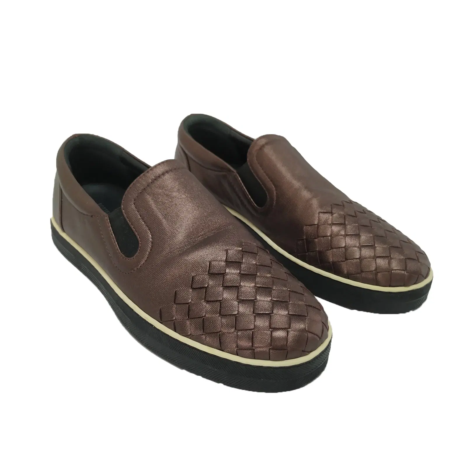 Bottega Veneta Dark Lilac Intreciatto Leather Dodger Slip On Sneakers