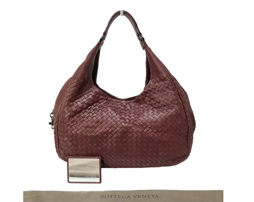 Bottega Veneta Burgundy Intrecciato Woven Nappa Leather Large Campana Bag