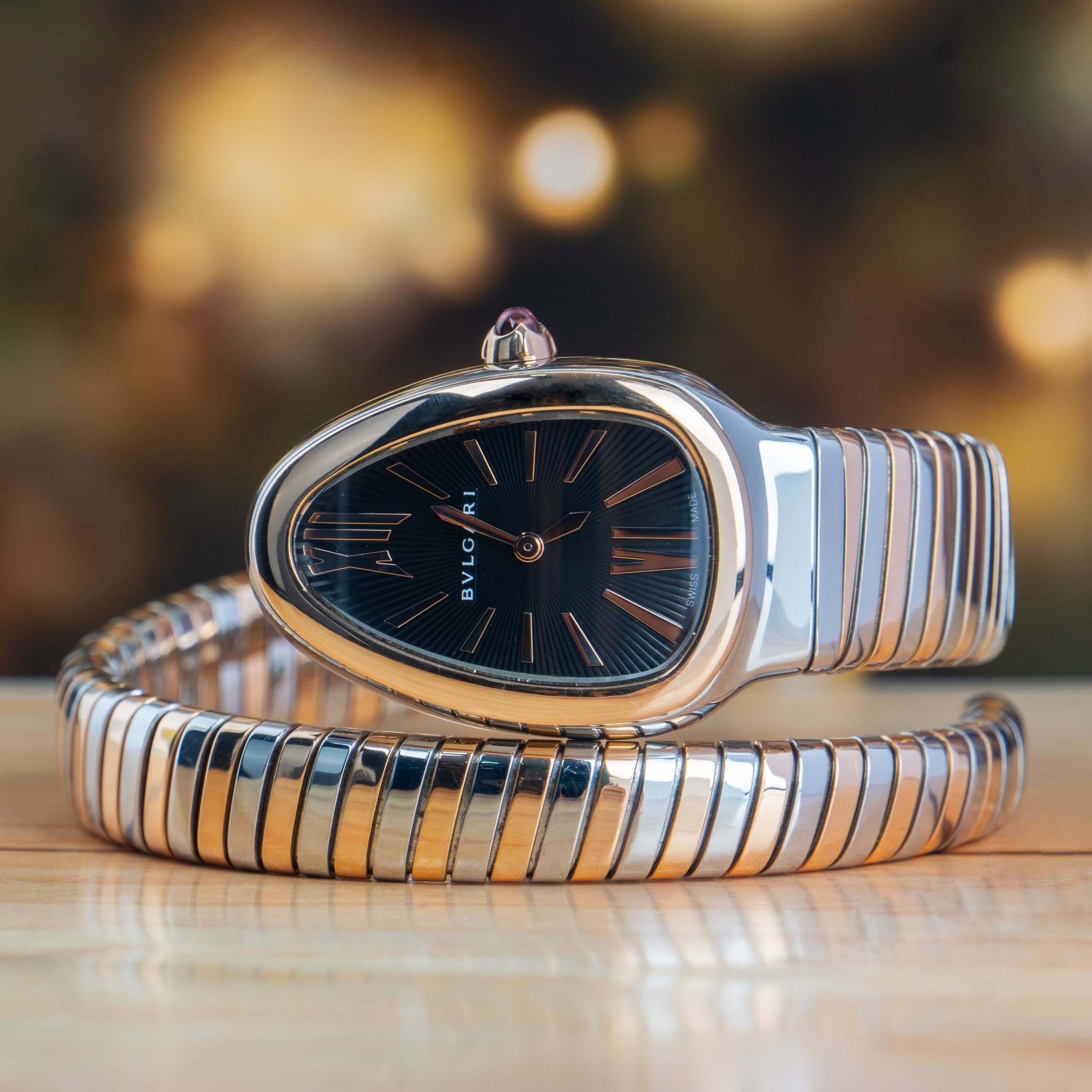 Bvlgari Serpenti Tubogas 35 MM Black Dial Watch