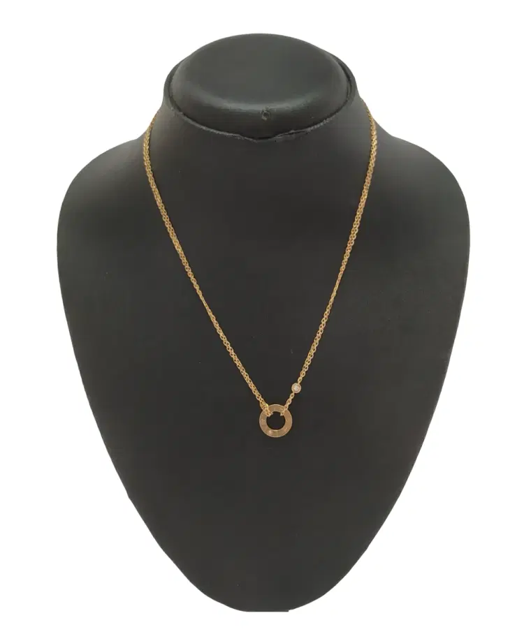 Cartier Love Diamond & 18k Yellow Gold Double Chain Necklace-Hover-Image