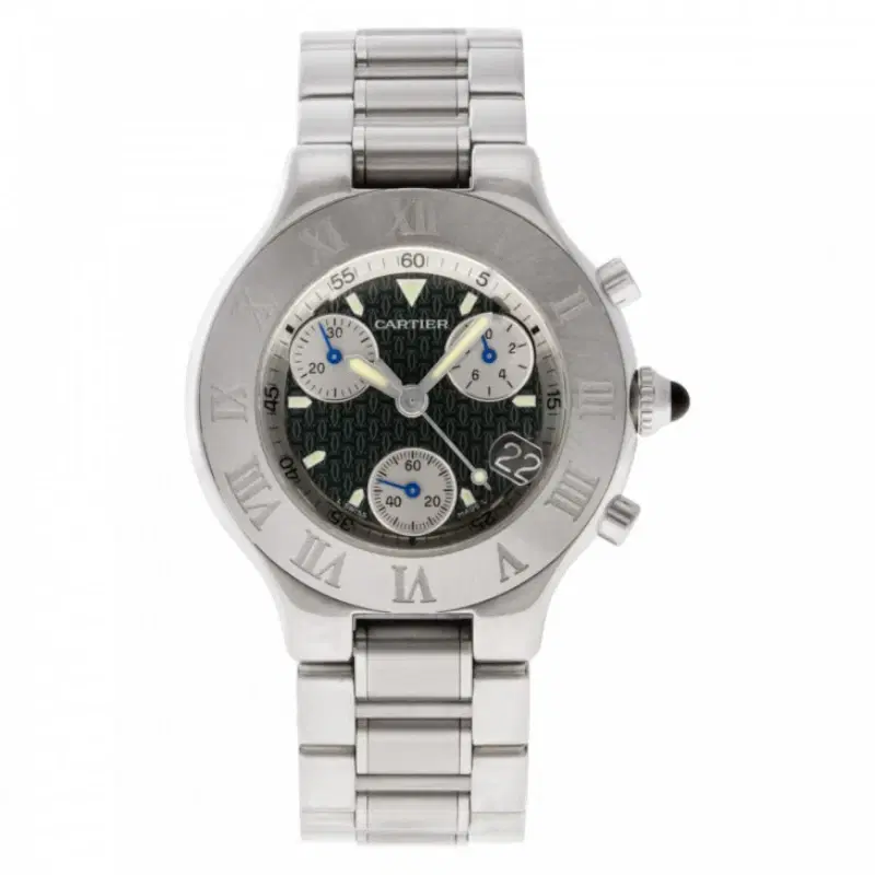 Cartier 21 Steel Black dial 38mm Chronograph watch