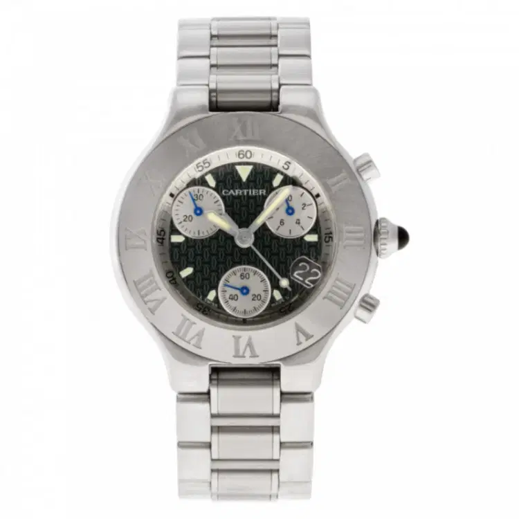 Cartier 21 Steel Black dial 38mm Chronograph watch-Hover-Image
