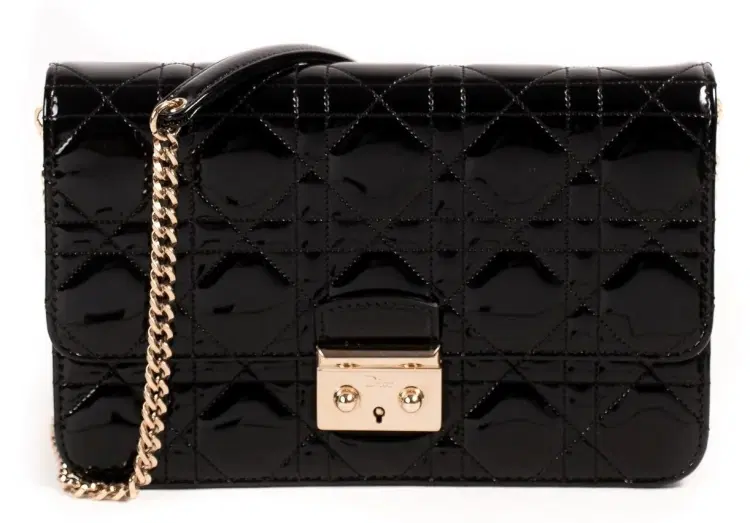 Dior Black Cannage Patent Leather Miss Dior Promenade Chain Bag-Hover-Image