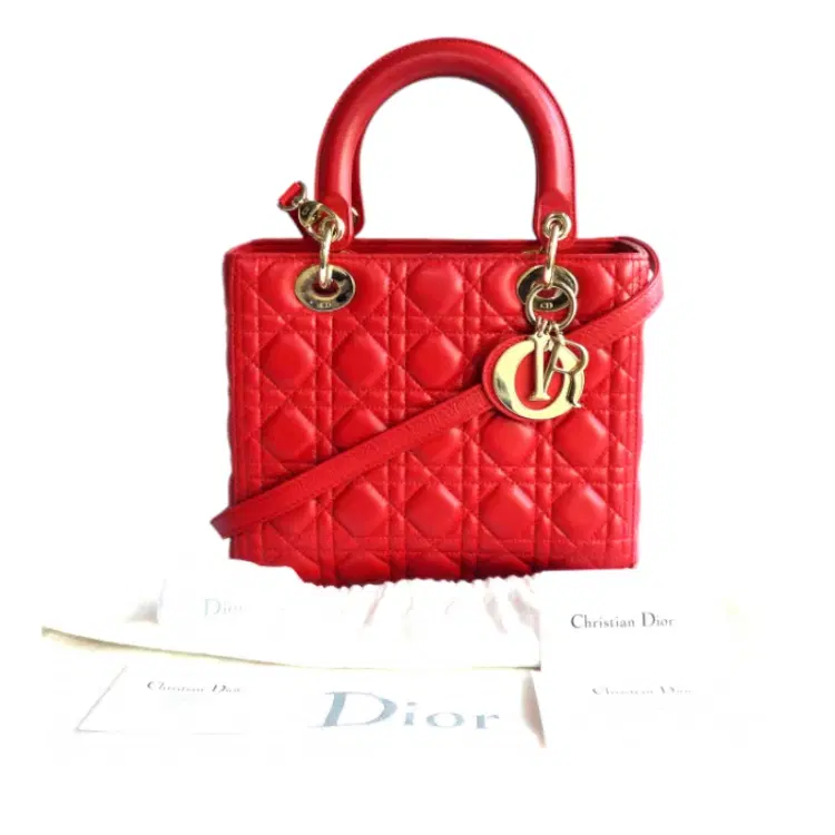 Lady Dior Red "Cannage" Bag-Hover-Image