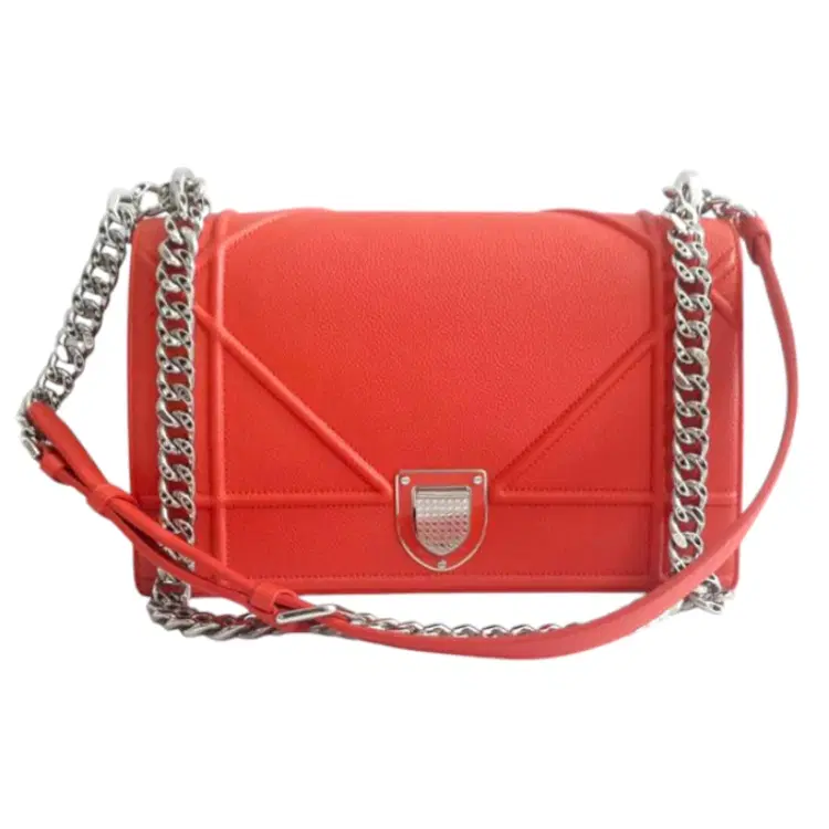 Diorama Flap Grained Coral Red Shoulder Bag-Hover-Image