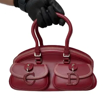 Dior Red Leather Medium Detective Bag