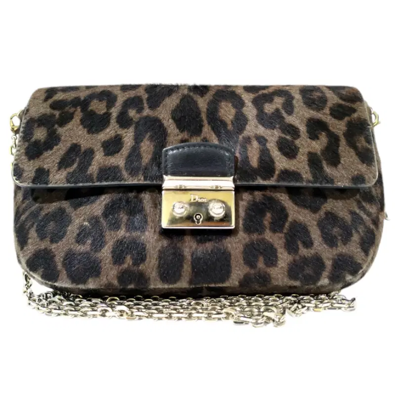 Dior Leopard Print Pony Hair Miss Dior Small Flap Bag