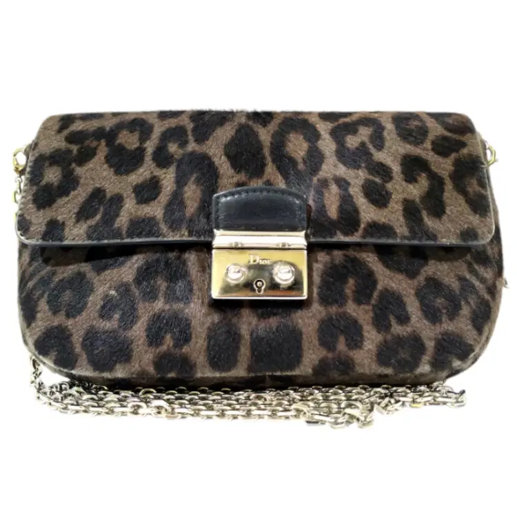 Dior Leopard Print Pony Hair Miss Dior Small Flap Bag-Hover-Image