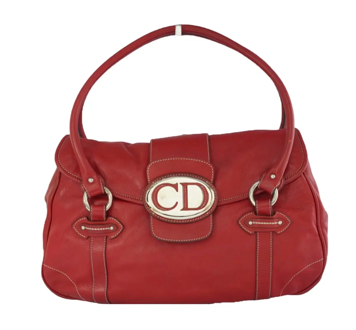 Christian Dior Red Leather Satchel