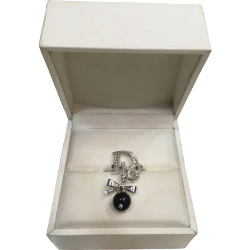 Christian Dior Charm Ring with Black Pearl