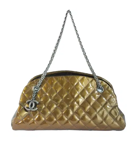 Chanel Quilted Patent Leather Just Mademoiselle Bowling Bag-Hover-Image