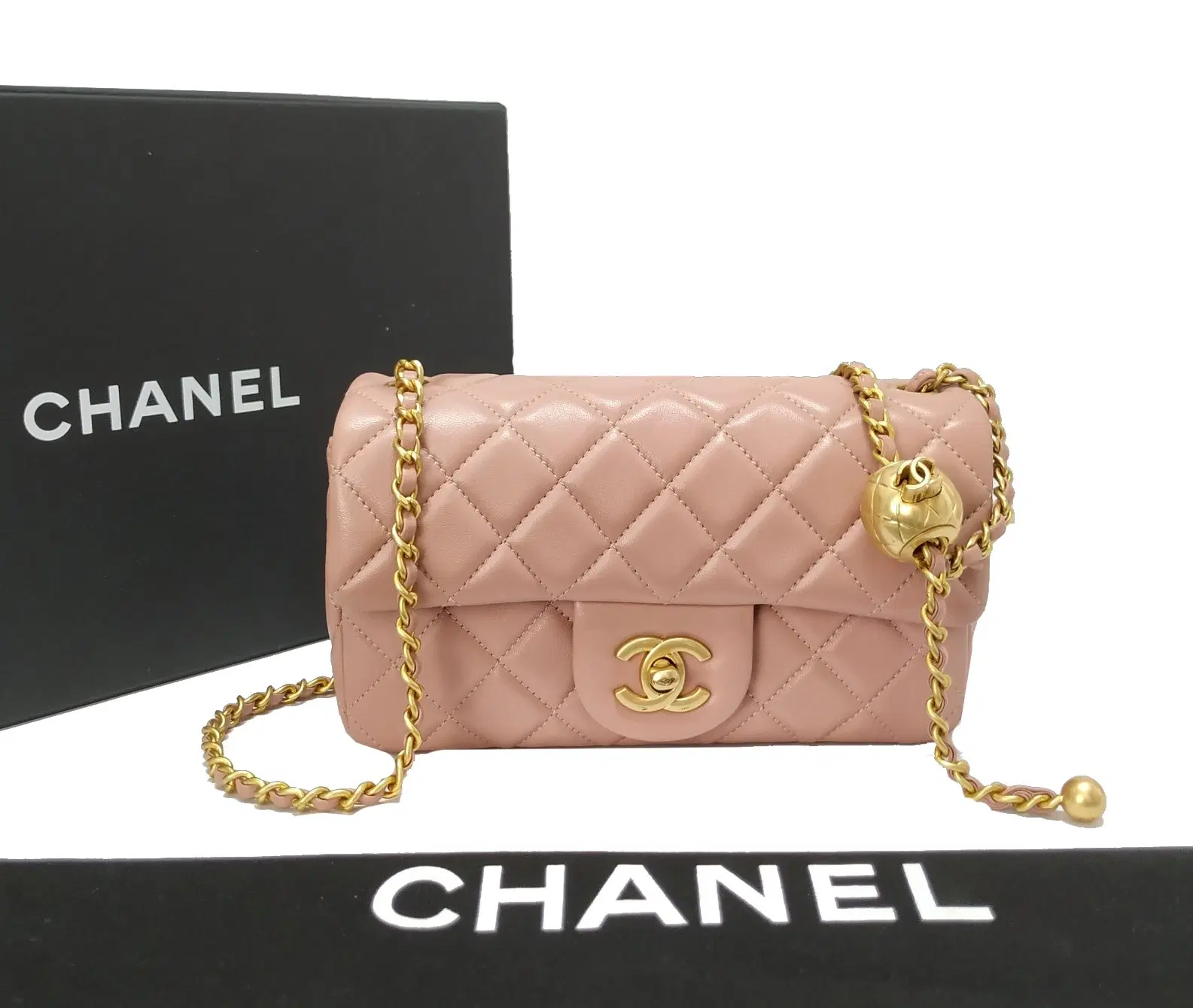 Chanel Pearl Crush Rectangular Mini Flap Bag In Light Pink