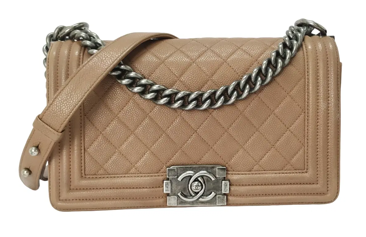 Chanel Boy Quilted Caviar Old Medium Shoulder Bag