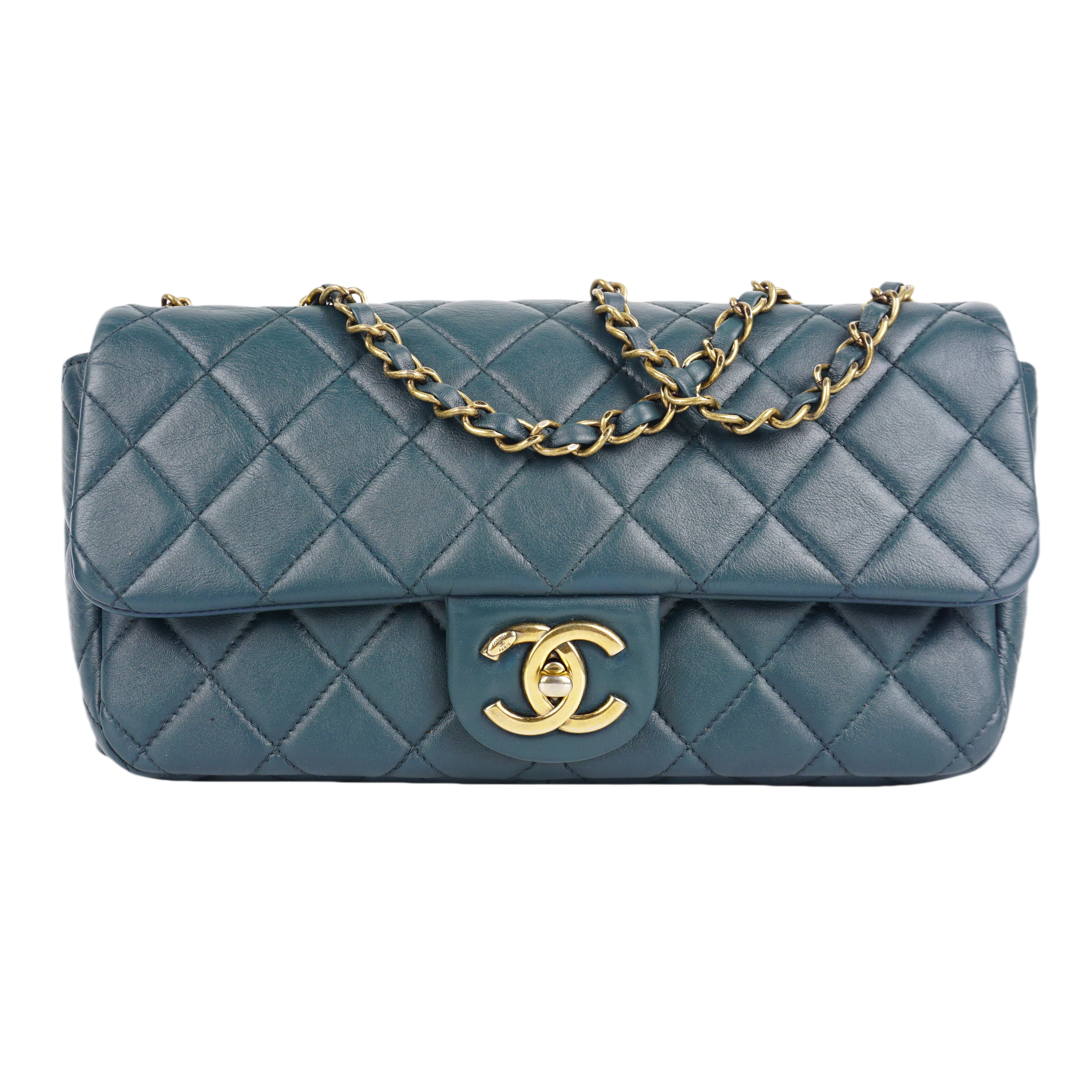 Chanel Classic Teal Blue Medium Flap Bag