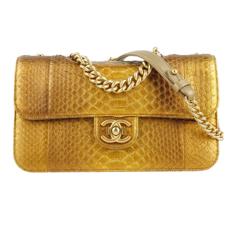 Chanel Gold Exotic Leather Timeless Large Shoulder Bag-Hover-Image