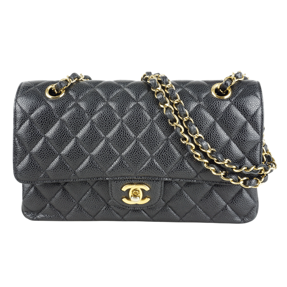 Chanel Caviar Quilted Medium Double Flap Black Shoulder Bag